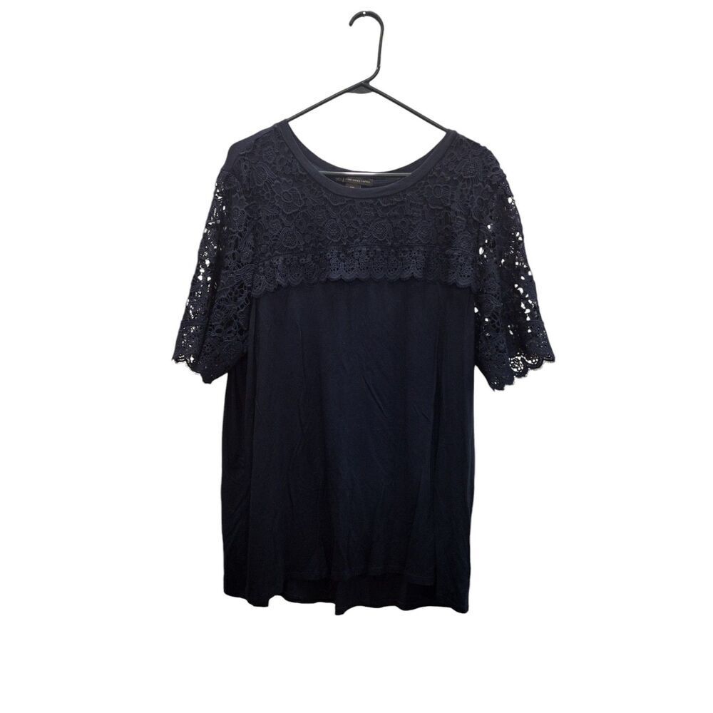 Adrianna Papell Women's Lace Crew Neck Top